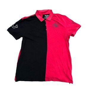 Vintage True Religion Half Polo Short Sleeve Shirt XXXL Black/Red